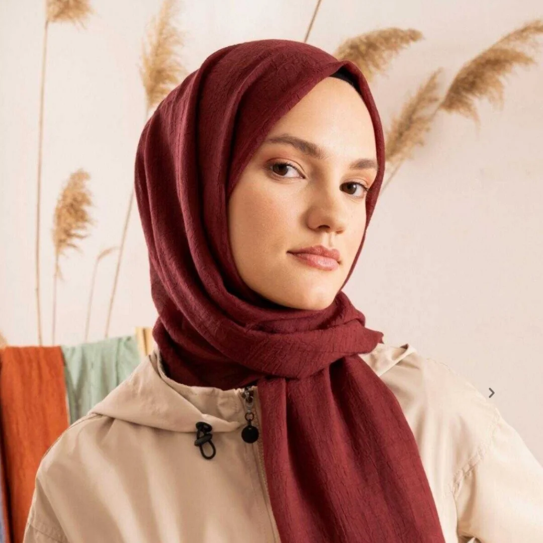 konfor relax şal koyu bordo nisa scarf